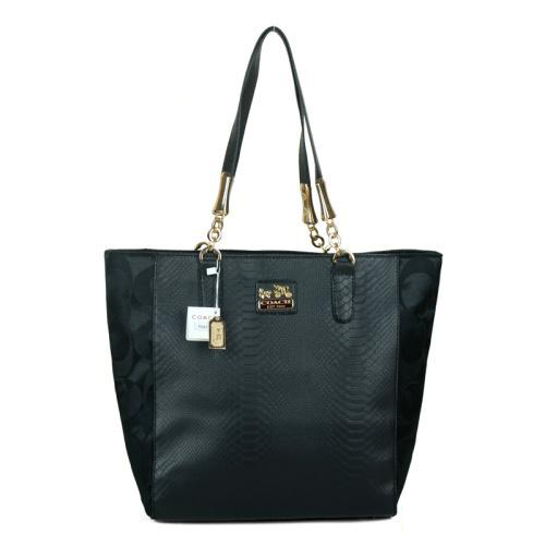 Coach Madison North South Bonded Small Black Totes EAX - Click Image to Close